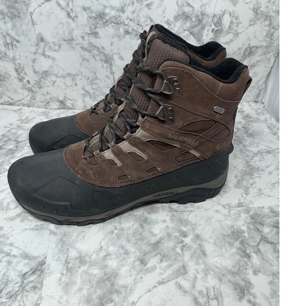 Merrell Mens Espresso Waterproof Insulated Winter Hiking Boots J21147 Size 14